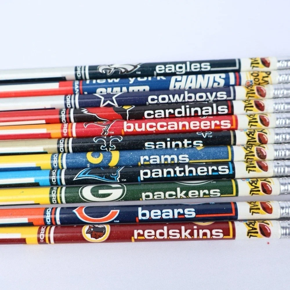 VTG 90s NFL Football Team Pencils Redskins Packers Bears Cowboys‎ Eagles Chiefs